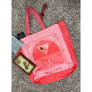 Martini Gift Set Pink Reusable Tote Bag Napkins Isla Rae iPhone 14 Pro Max Case